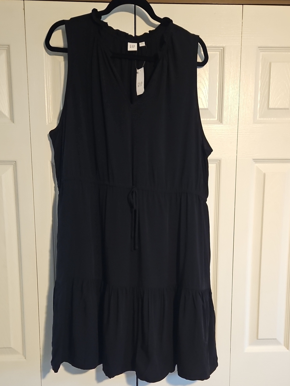 GAP Navy Sleeveless Tiered Drawstring Sundress